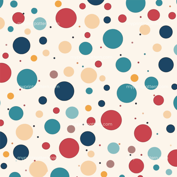 Remarkable pattern design with colorful polka dots over a light background