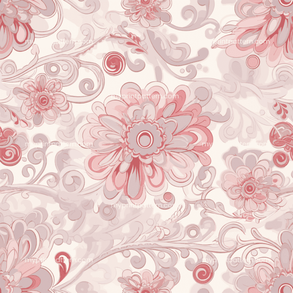 Delicate floral pattern in pink and white tones